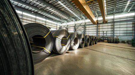 Steel Coils inside Manufacturing Plant