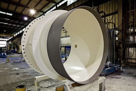 large white pipe in portland production facility