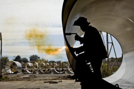 welder inside of pipe