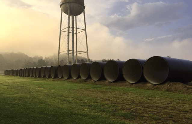 gilboa sunrise over pipe