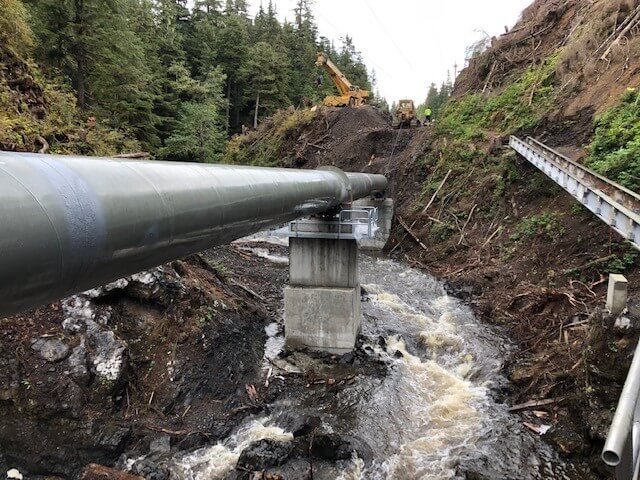 gunnuk creek pipe running along river