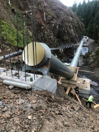 gunnuk creek pipe running down hill