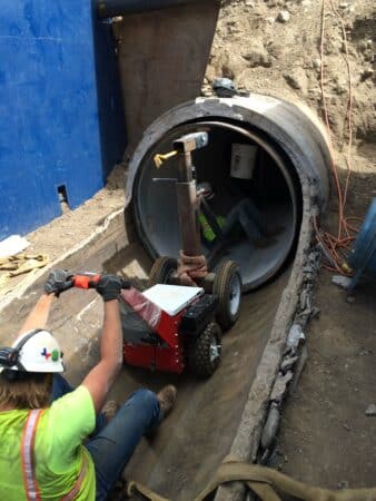 homestake man sitting in pipe