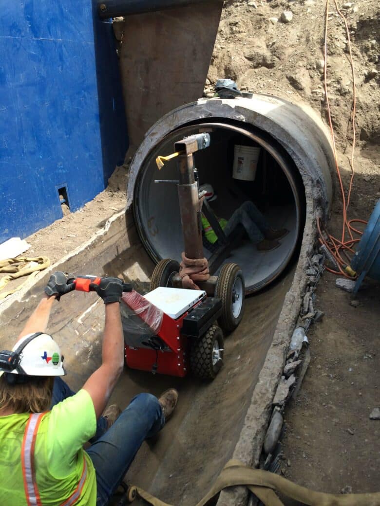 homestake man sitting in pipe