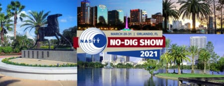 NASTT No-Dig 2021 Logo, Orlando skyline and waterfront