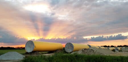 108-inch pipe in field ready for installation