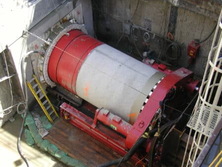 Balch Consolidation Conduit Project - Concrete Jacking Pipe being installed