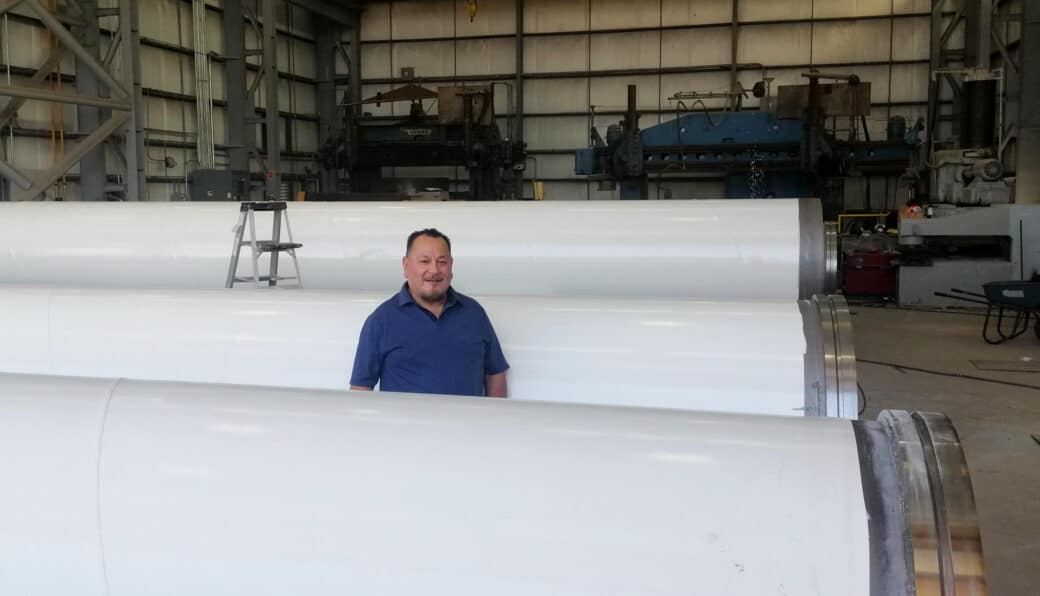 Francsico Govea with Water Transmission Pipe