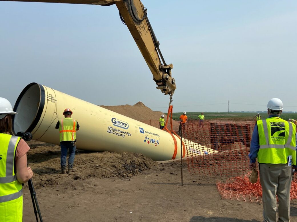 Steel Pipe being installed for Red River Valley Water Supply Project