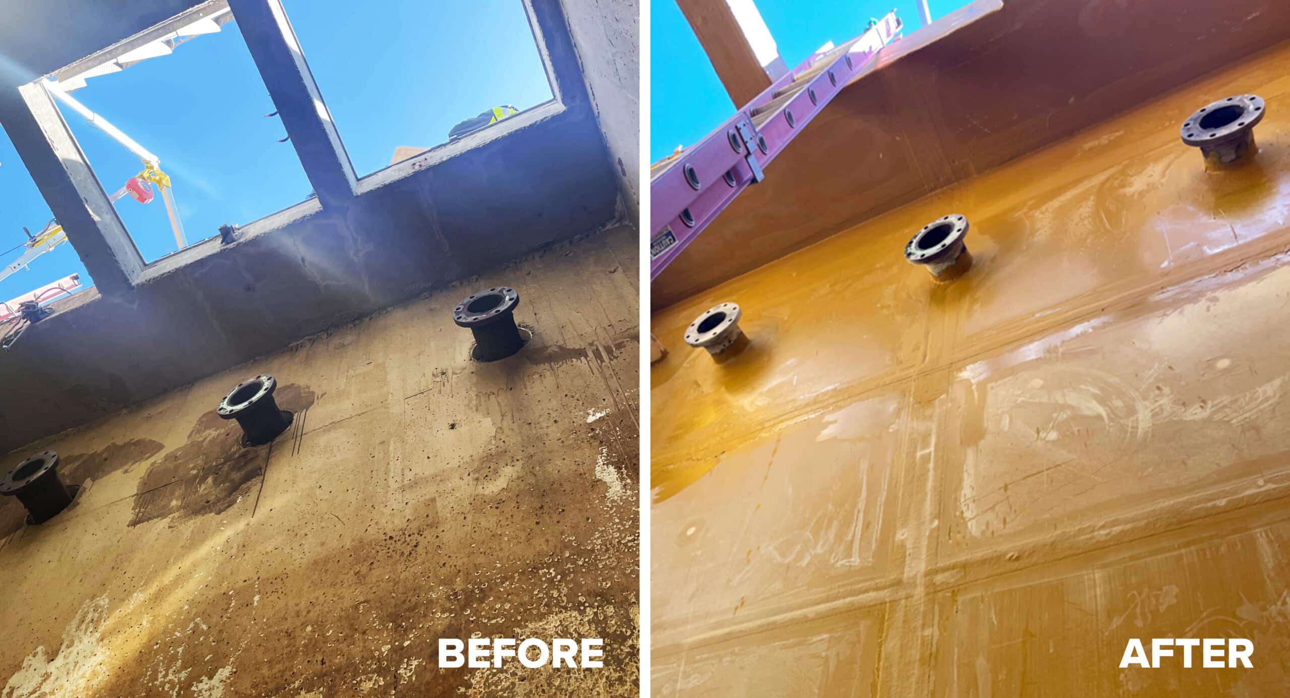 FRP Panel Install Before and After